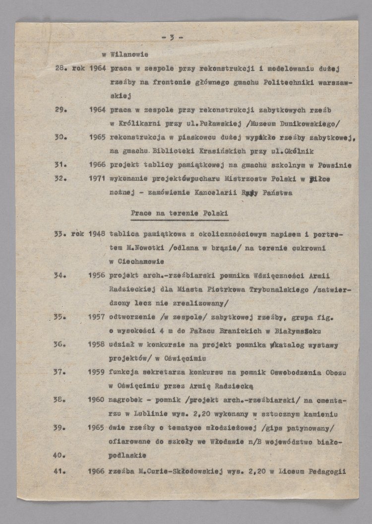 Wykaz prac artystycznych Jerzego Chojnackiego