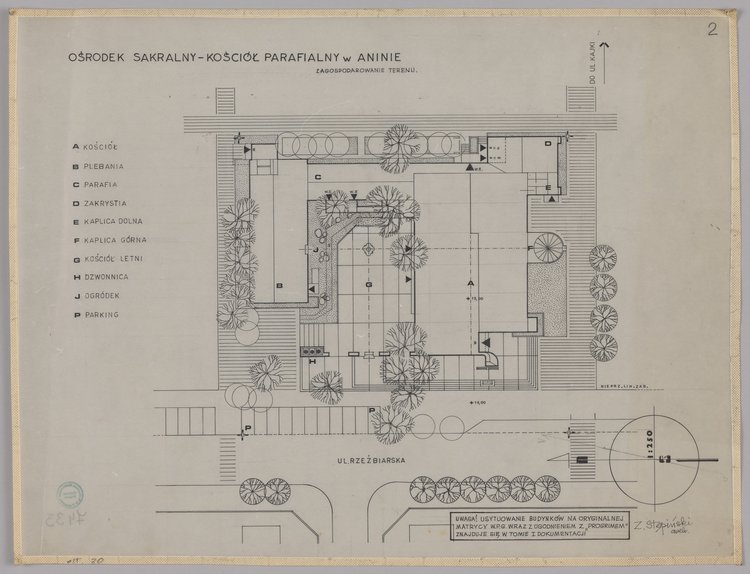 Kościół Matki Bożej Królowej Polski w Aninie, plan zagospodarowania terenu