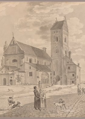 Widok kościoła Nawiedzenia Najświętszej Marii Panny od strony Nowego Miasta