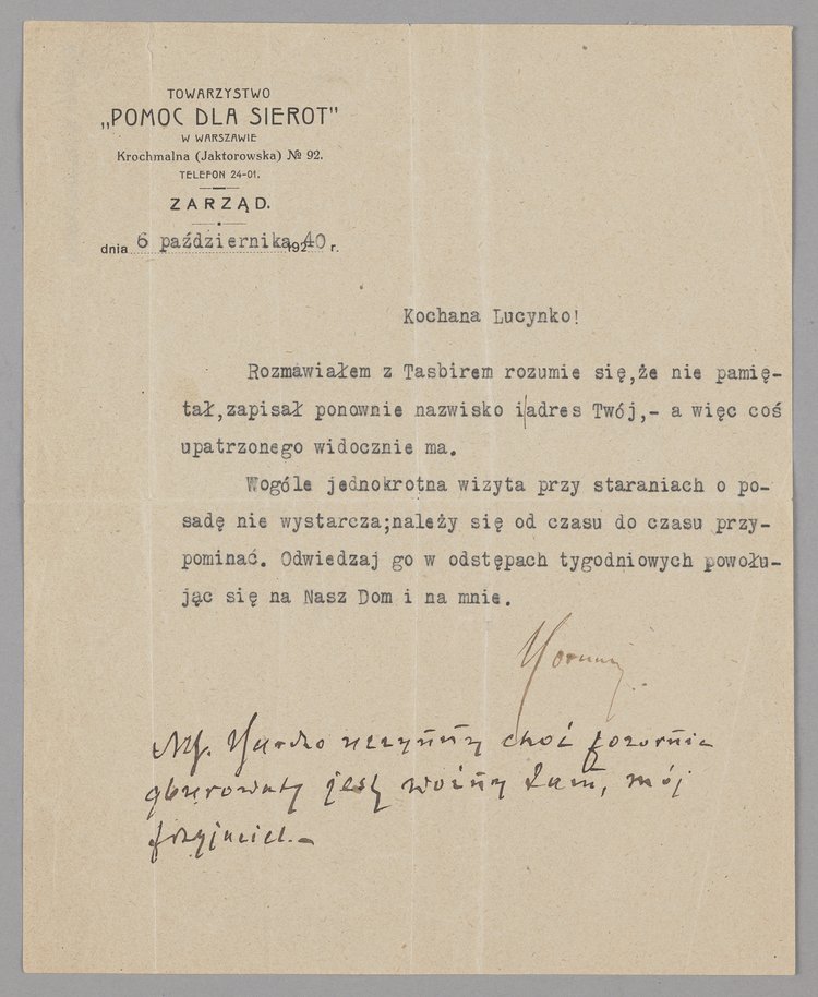 List do Lucyny Terpiłowskiej