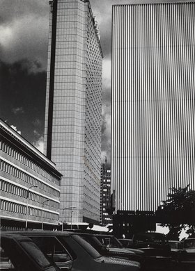 View of the Forum Hotel edifice and Parkingowa St.