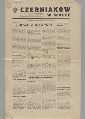 Gazeta Czerniaków w walce, Nr 17 z 8 września 1944 r.