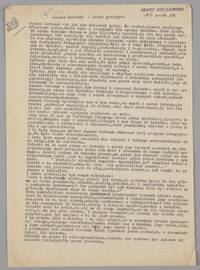 Wspomnienie. Janusz Korczak - serce gorejące