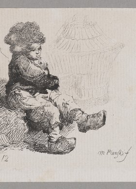 Dziecko z klatką na ptaki