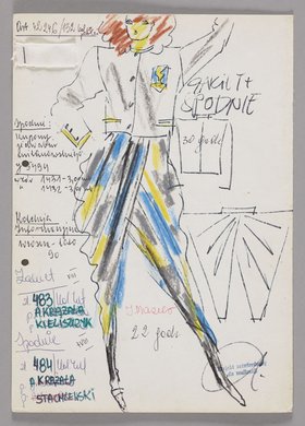 Projekt ubioru z kolekcji informacyjnej wiosna - lato 1990
