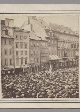 Widok Krakowskiego Przedmieścia podczas procesji Bożego Ciała