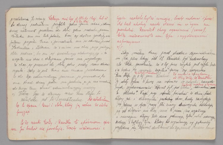 Zeszyt Miriam Gerblich, praktykantki w Domu Sierot z wpisami Stefanii Wilczyńskiej