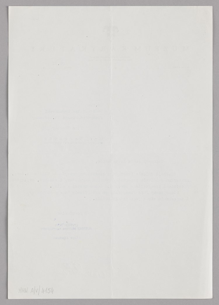 Pismo kustosza Eryka Lipińskiego wysłane do Stanisława Wyganowskiego