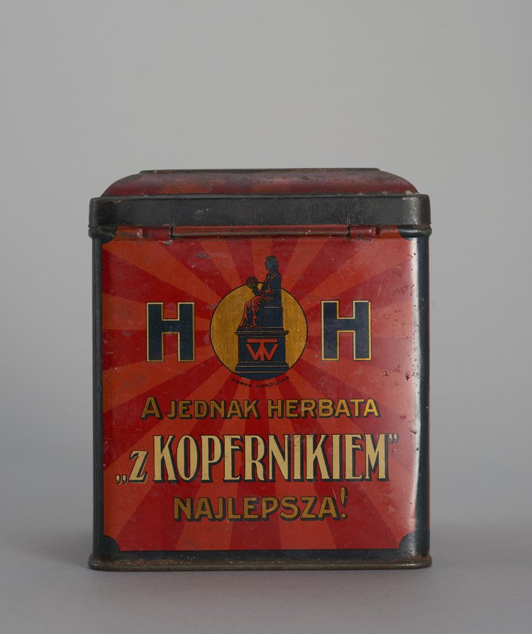 Puszka po herbacie "z Kopernikiem"