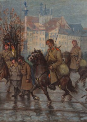 Patrol rosyjski na placu Zamkowym w 1905 roku