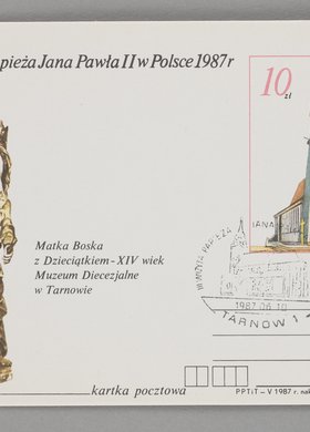 Pocztówka wydana z okazji III. wizyty papieża św. Jana Pawła II w Polsce w 1987 r.