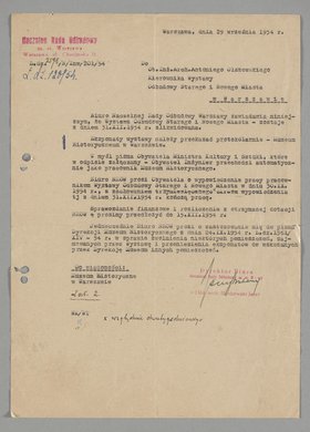 Pismo wysłane do Antoniego Olszewskiego