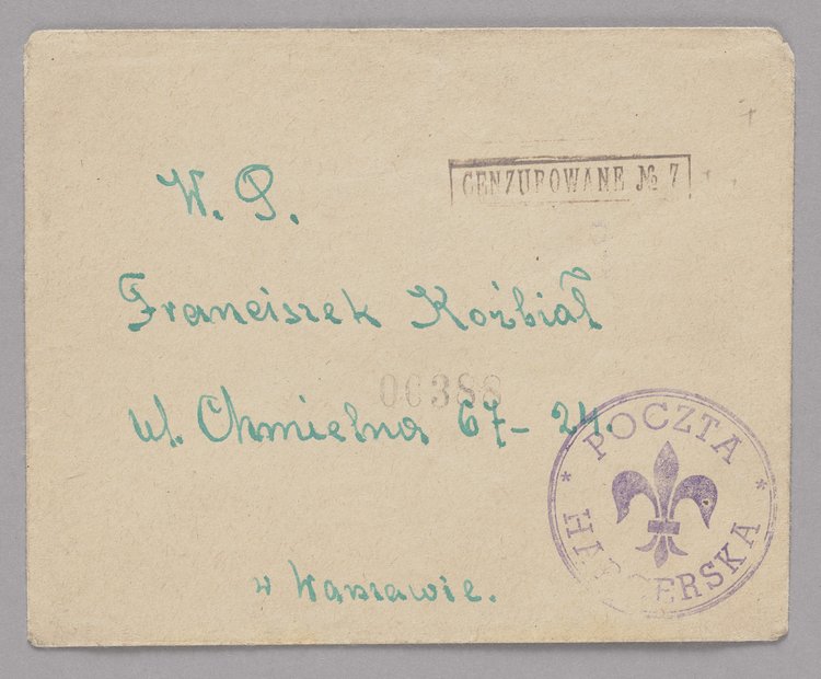 List w kopercie z okresu Powstania Warszawskiego wysłany dzięki Poczcie Harcerskiej Armii Krajowej