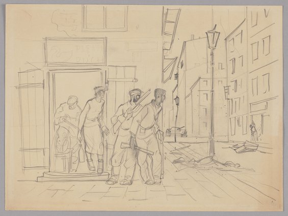 Powstańcy w oczekiwaniu na czołg