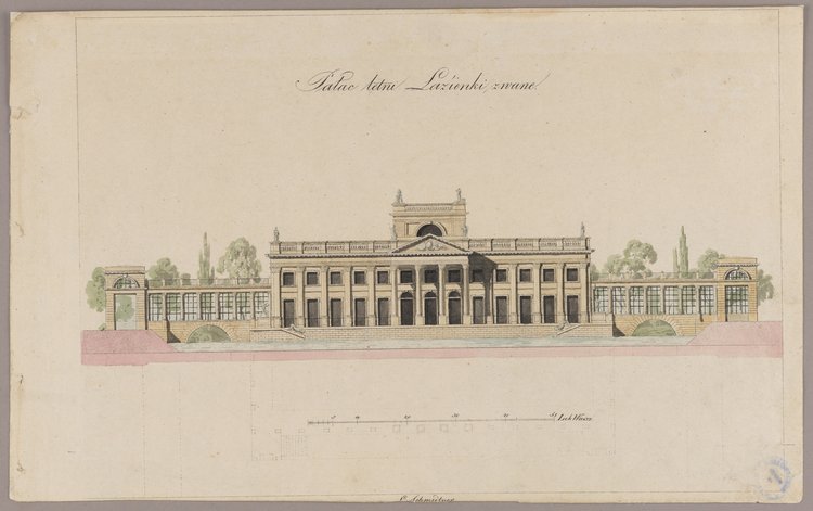 Pałac w Łazienkach, elewacja północna