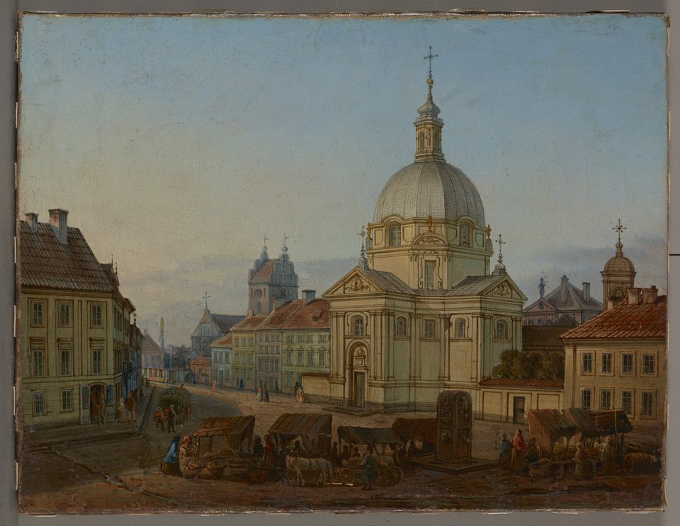 Rynek Nowego Miasta z kościołem Sakramentek, Jan Seydlitz, 1858