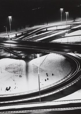 Fragment of Łazienkowska Thoroughfare at night