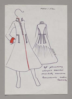 Projekt płaszcza dla Spółdzielni Moda i Styl