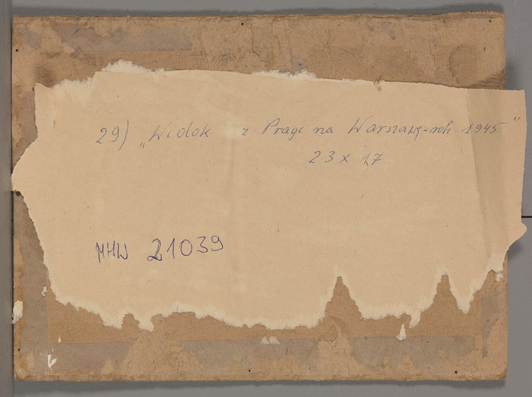 Widok zrujnowanej Warszawy od strony Pragi