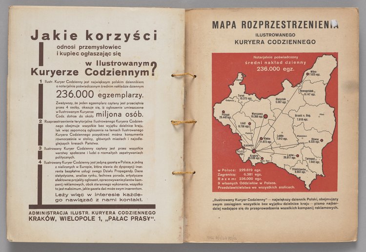 Katalog p.t. 'Co palić w roku 1931. Ilustrowany Katalog Polskiego Monopolu Tytoniowego' wraz z ulotką reklamową papieru papierosowego 'AIDA'
