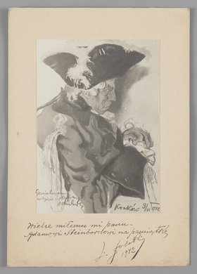 Reprodukcja rysunku Kazimierza Sichulskiego wykonana przez Ludwika Solskiego