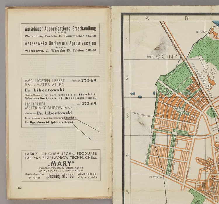 Stadtplan von Warschau. Plan miasta Warszawy, 1:20 000
