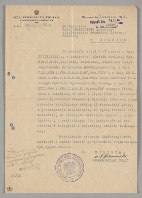 Pismo skierowane do Antoniego Olszewskiego