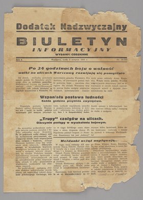 Gazeta Biuletyn Informacyjny. Wydanie codzienne. Dodatek nadzwyczajny, R. VI, Nr 36 (243) z 2 sierpnia 1944 r.
