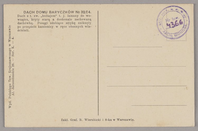 Dach kamienicy Baryczków
