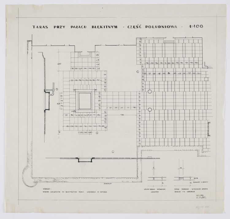 Pałac Błękitny, taras, część południowa
