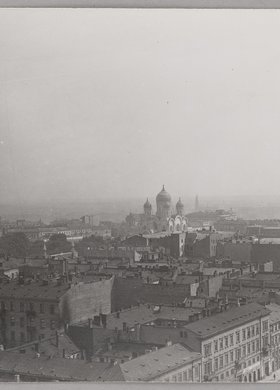 Panorama miasta z budynku Cedergrenu przu ulicy Zielnej