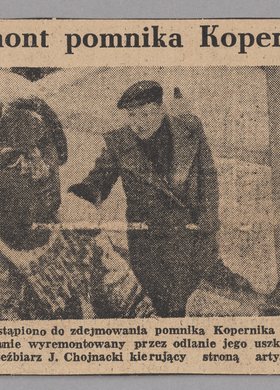 Wycinek z gazety z fotografią Jerzego Chojnackiego