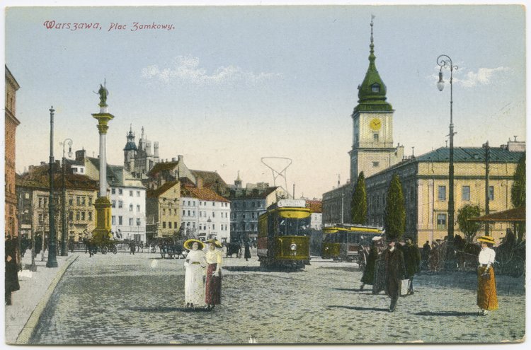 Plac Zamkowy od strony Krakowskiego Przedmieścia