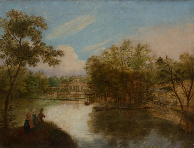 Widok na Pałac Na Wyspie w Łazienkach