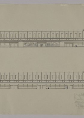 Dworzec Centralny, elewacja wschodnia i zachodnia, projekt konkursowy