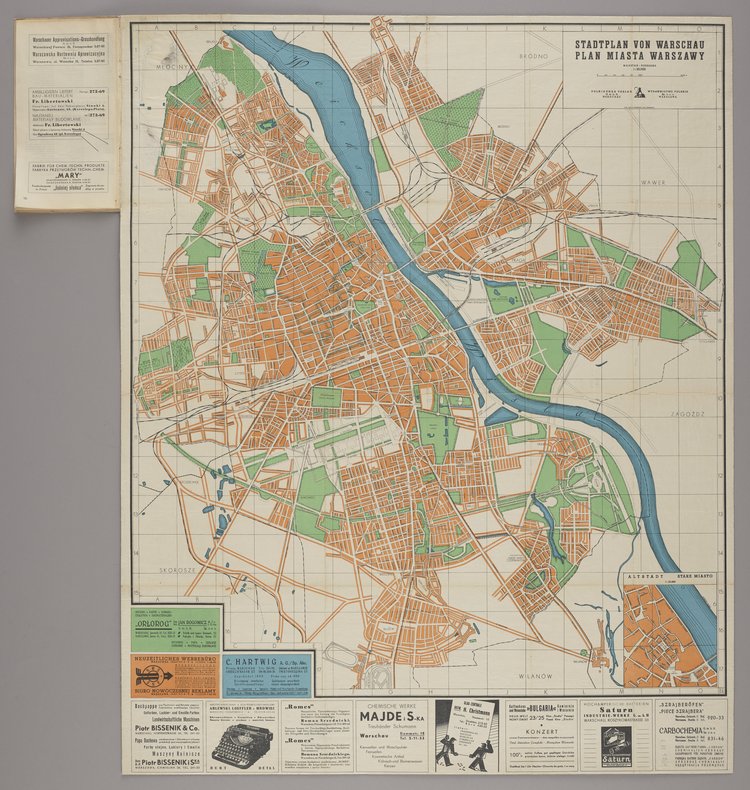 Stadtplan von Warschau. Plan miasta Warszawy, 1:20 000