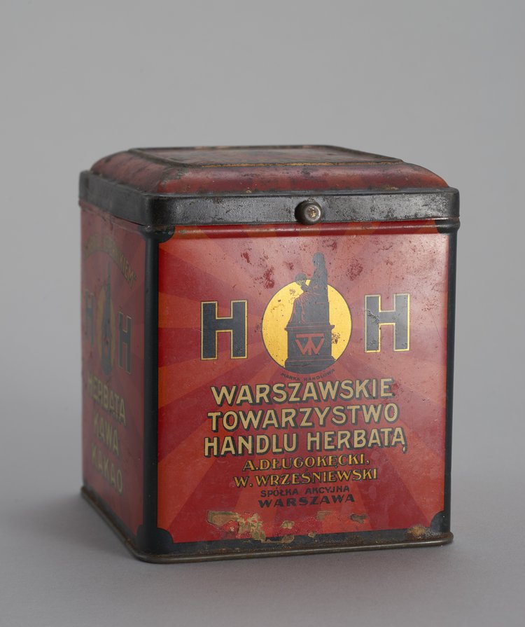 Puszka po herbacie "z Kopernikiem"