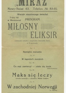 Reklama Kinema Miraż w Warszawie