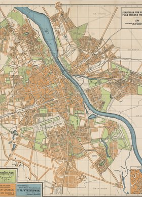 Stadtplan von Warschau. Plan miasta Warszawy, skala 1:20000