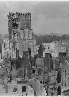 Panorama ruin zabudowy w rejonie ulic Świętokrzyskiej i Zielnej