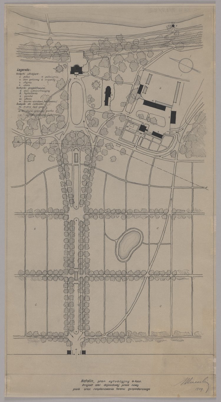 Zespół pałacowo-parkowy Natolin, plan sytuacyjny
