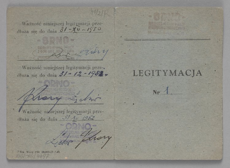 Legitymacja pracownicza Romualda Rochackiego