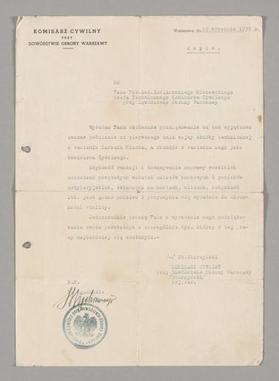 Odpis pisma skierowanego do Antoniego Olszewskiego