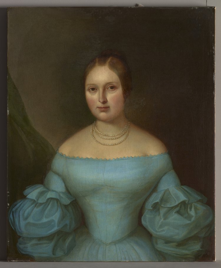 Portret kobiety w niebieskiej sukni