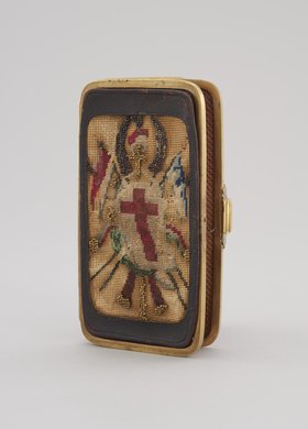 Papierośnica haftowana z Orłem i Pogonią