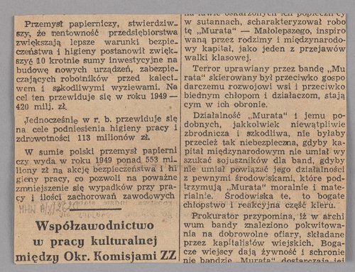 Wycinek z gazety z fotografią Jerzego Chojnackiego