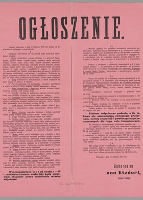 Ogłoszenie o rekwizycji niektórych materiałów na potrzeby niemieckiego przemysłu wojskowego