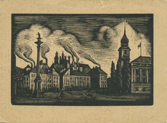 Plac Zamkowy - drzeworyt