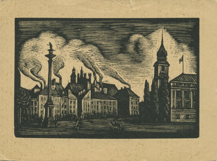 Plac Zamkowy - drzeworyt