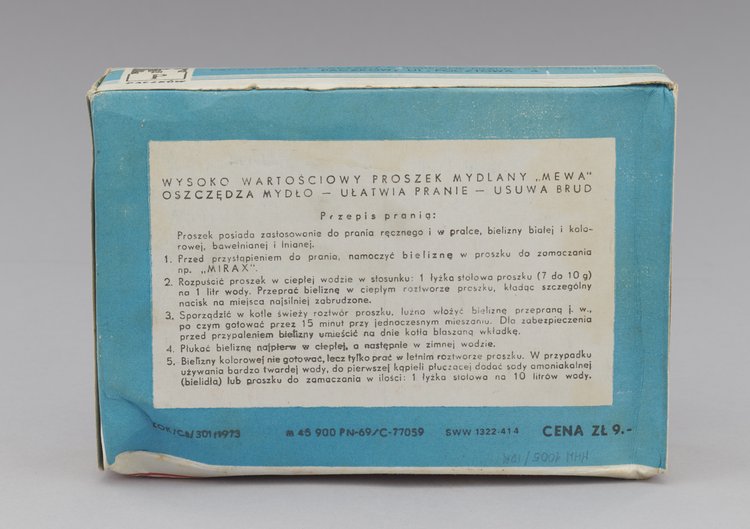 Opakowanie z proszkiem mydlanym do prania Mewa (większe)